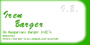 iren barger business card